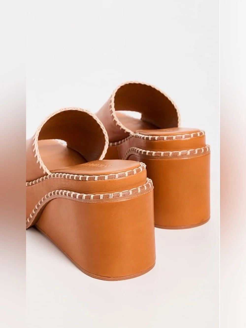 Farm Rio Camel Wedge Mule Sandals, NEW, Size 9 - Picture 3 of 15